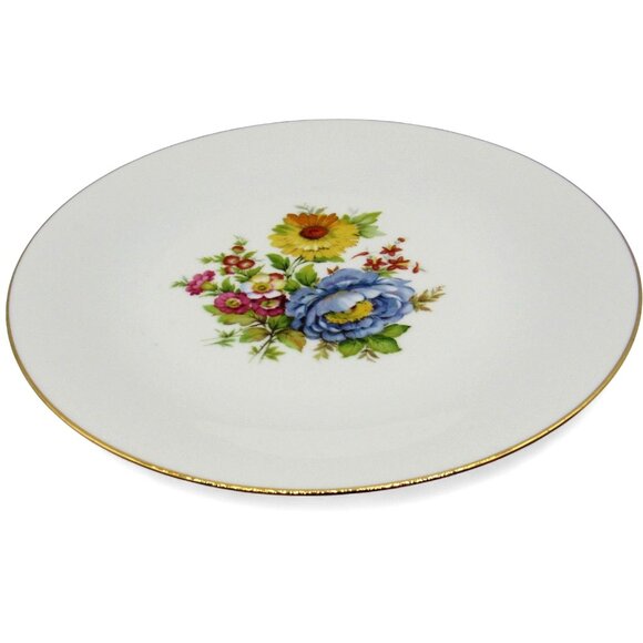 JKW BAVARIA Floral Cake Stand Pedestal Dessert Germany Vintage 10" - Picture 3 of 10